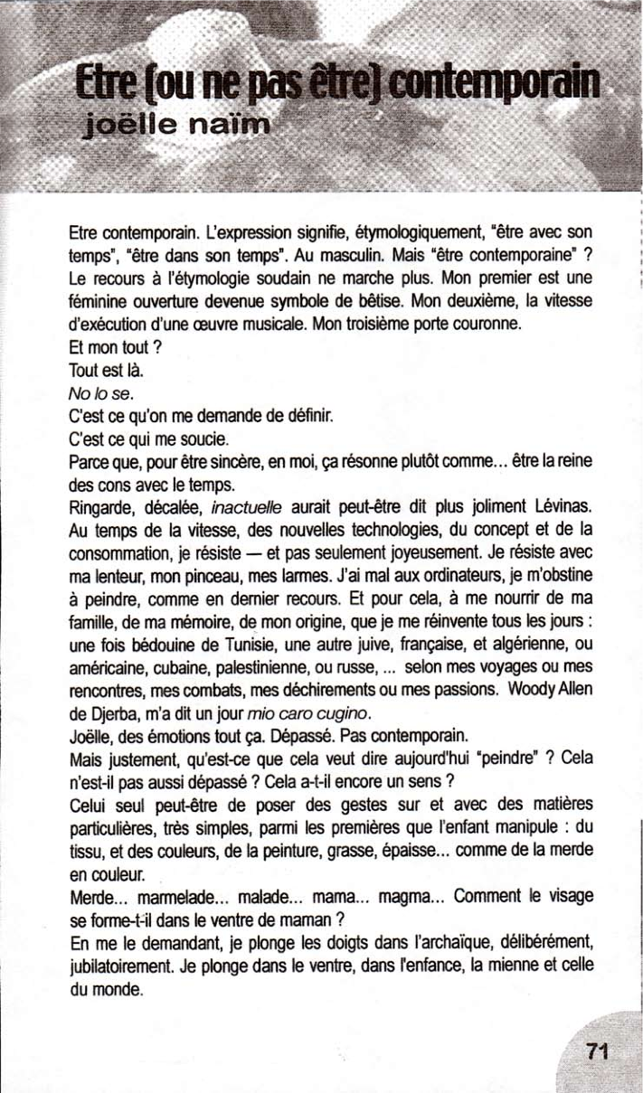 etre contemporain
